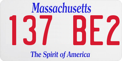 MA license plate 137BE2