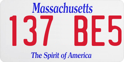 MA license plate 137BE5