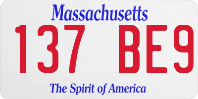 MA license plate 137BE9