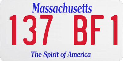 MA license plate 137BF1