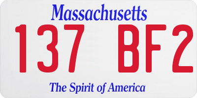 MA license plate 137BF2