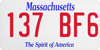 MA license plate 137BF6