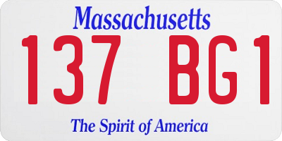 MA license plate 137BG1
