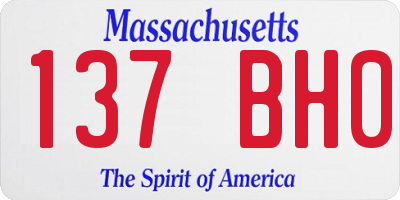 MA license plate 137BH0
