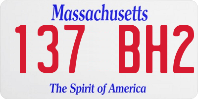 MA license plate 137BH2