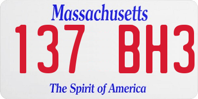MA license plate 137BH3