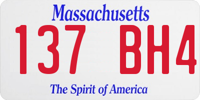 MA license plate 137BH4