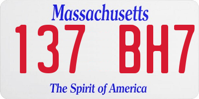 MA license plate 137BH7