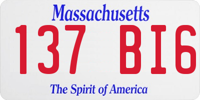 MA license plate 137BI6