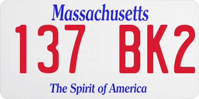 MA license plate 137BK2