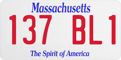 MA license plate 137BL1