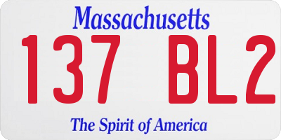 MA license plate 137BL2
