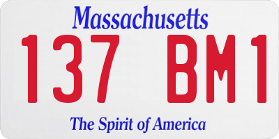 MA license plate 137BM1