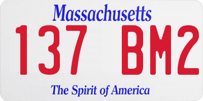 MA license plate 137BM2