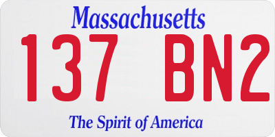 MA license plate 137BN2