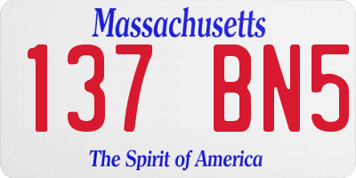MA license plate 137BN5