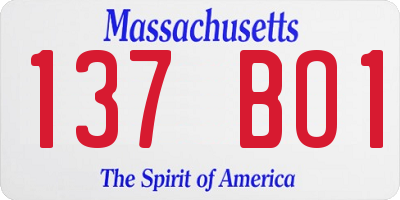 MA license plate 137BO1
