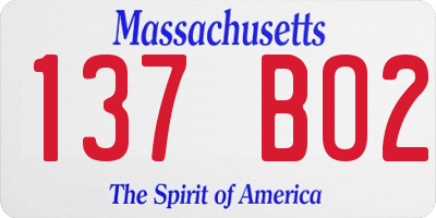 MA license plate 137BO2