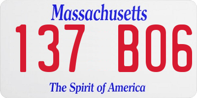 MA license plate 137BO6