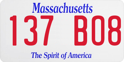 MA license plate 137BO8