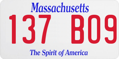 MA license plate 137BO9