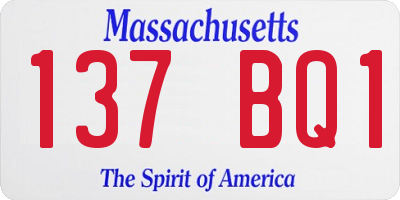 MA license plate 137BQ1