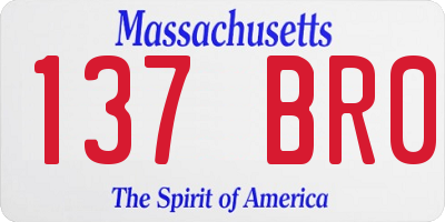 MA license plate 137BR0