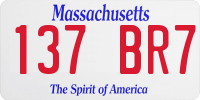 MA license plate 137BR7