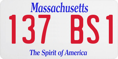 MA license plate 137BS1
