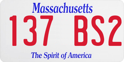 MA license plate 137BS2