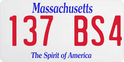 MA license plate 137BS4