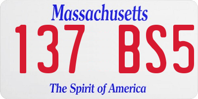 MA license plate 137BS5