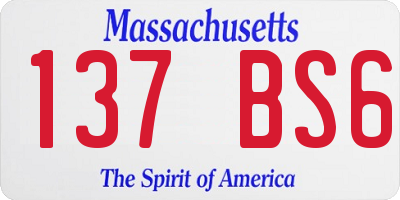 MA license plate 137BS6