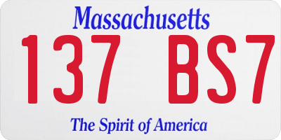 MA license plate 137BS7