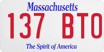 MA license plate 137BT0