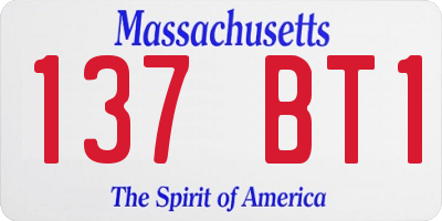 MA license plate 137BT1
