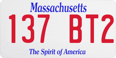 MA license plate 137BT2
