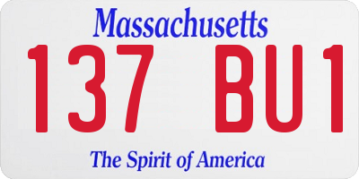 MA license plate 137BU1