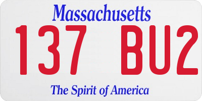 MA license plate 137BU2
