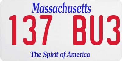 MA license plate 137BU3
