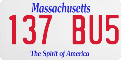 MA license plate 137BU5