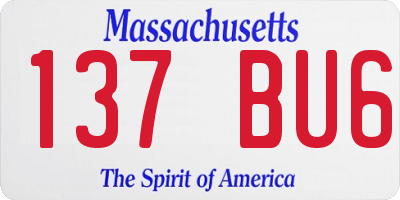 MA license plate 137BU6