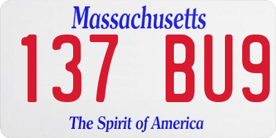MA license plate 137BU9