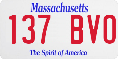 MA license plate 137BV0