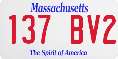 MA license plate 137BV2