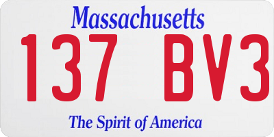 MA license plate 137BV3