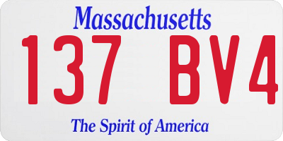 MA license plate 137BV4