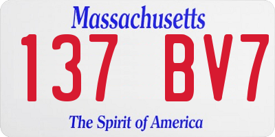 MA license plate 137BV7