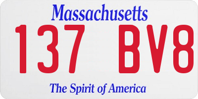 MA license plate 137BV8