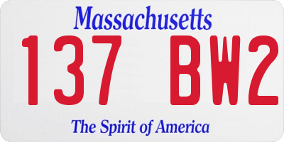 MA license plate 137BW2